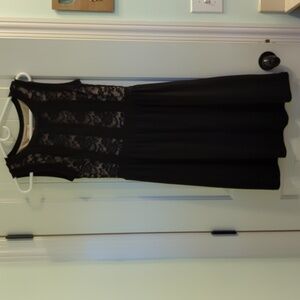 Black and cream lace floral top dress